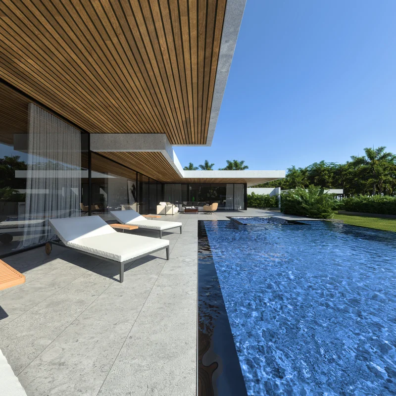 Modern single story house in Thailand